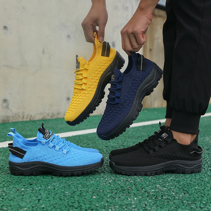 メンズ明るい黄色のアウトドアスニーカー通気性メッシュ構造衝撃 - Outdoor Sports Adventure のレビューと価格